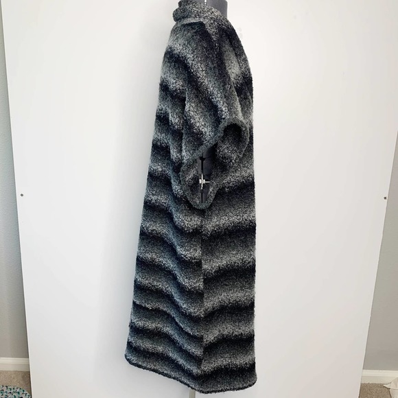 Jones New York Grey Black Striped Open Front Cardigan Women's Size X-Large XL - Picture 3 of 8